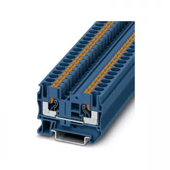 Phoenix Contact PT 6 BU Push-in Durchgangsklemme, Blau, 6 mm², 41 A, 1000 V, DIN-Schiene