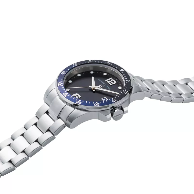 Pierre Cardin Herren Analog Quarzuhr CNI.0030 40mm Schwarzes Zifferblatt Lederarmband