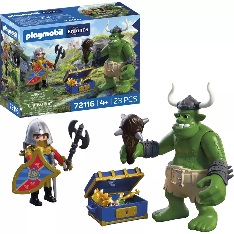 PLAYMOBIL Knights 72116 Troll mit Löwenritter-Schatz