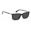 POLAROID Herren PLD2117S807F5 Rechteckige Sonnenbrille - Schwarzer Rahmen Grau Polarisierte Gläser 55mm