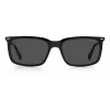 POLAROID Herren PLD2117S807F5 Rechteckige Sonnenbrille - Schwarzer Rahmen Grau Polarisierte Gläser 55mm