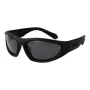 Polaroid PLD2165/S Unisex Rechteck-Sonnenbrille - Schwarzer Rahmen, graue polarisierte Gläser, 59 mm