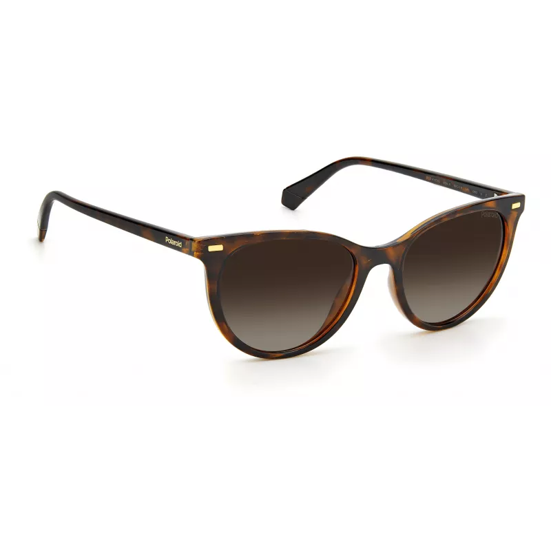 Polaroid PLD4107S086F2 Damen eckige Sonnenbrille - Havanna Gestell braun getönte Gläser