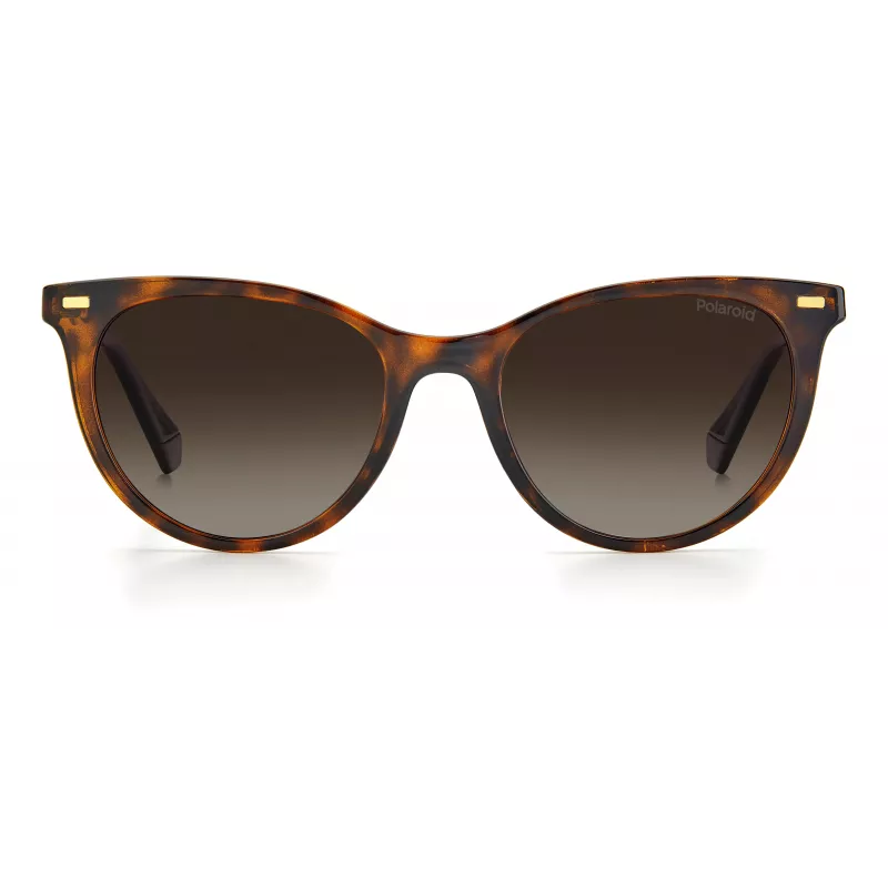 Polaroid PLD4107S086F2 Damen eckige Sonnenbrille - Havanna Gestell braun getönte Gläser