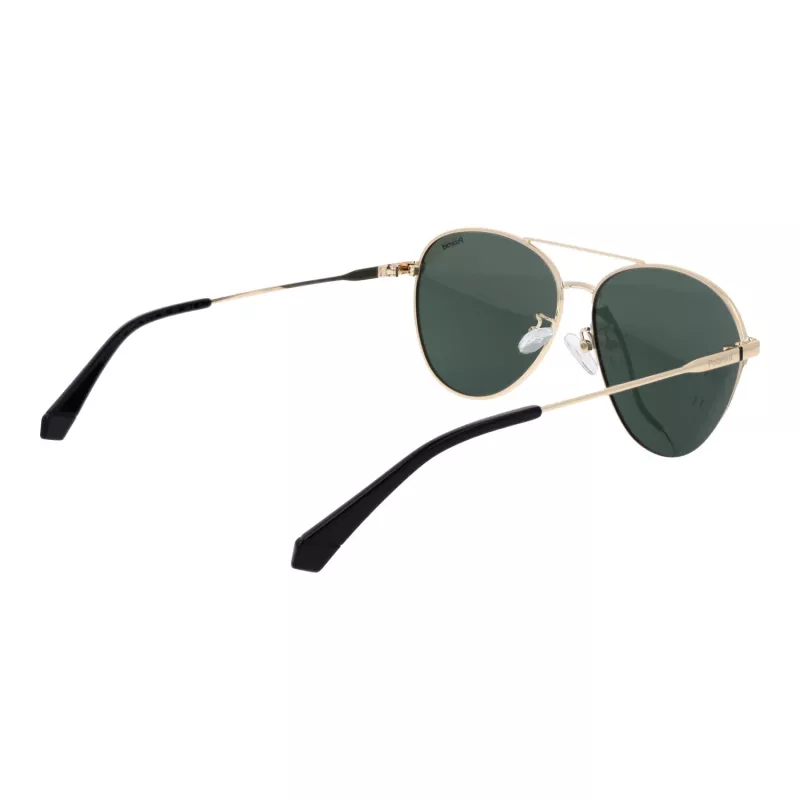 Polaroid PLD4142GSX60P Unisex Rechteck-Sonnenbrille - Schwarzer Rahmen, graue polarisierte Gläser - 60/14/145 mm