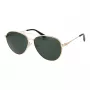 Polaroid PLD4142GSX60P Unisex Rechteck-Sonnenbrille - Schwarzer Rahmen, graue polarisierte Gläser - 60/14/145 mm