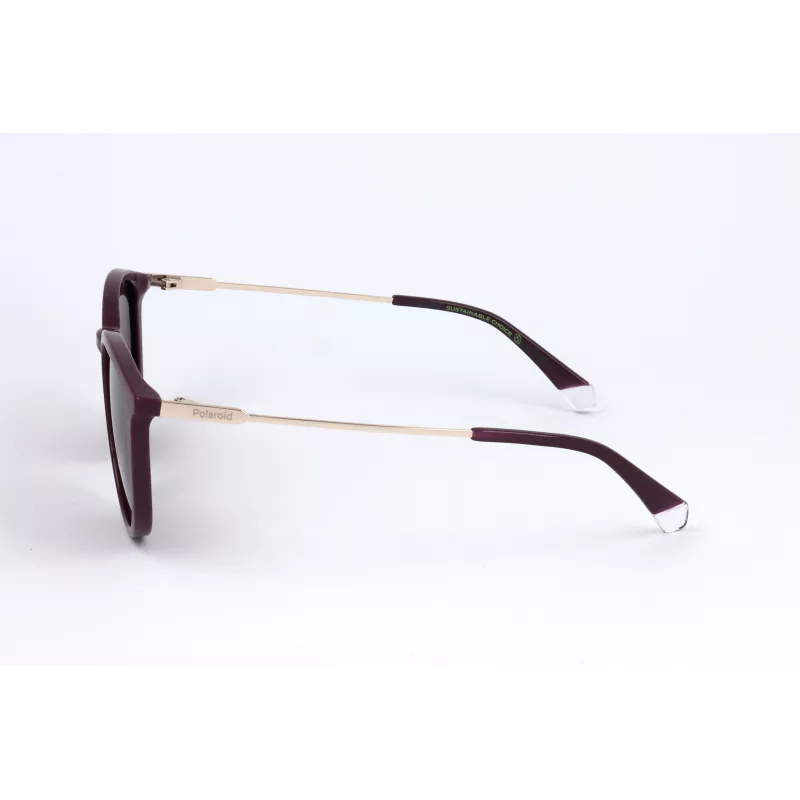POLAROID PLD4143SXB3V Unisex Rechteck-Sonnenbrille - Schwarzer Rahmen, graue polarisierte Gläser, 53 mm