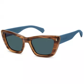 Polaroid PLD6242SXXDP Damen-Sonnenbrille - Square/Pantos Rahmen, polarisierte Polycarbonat-Gläser, UV400-Schutz, 54mm Glasbreite