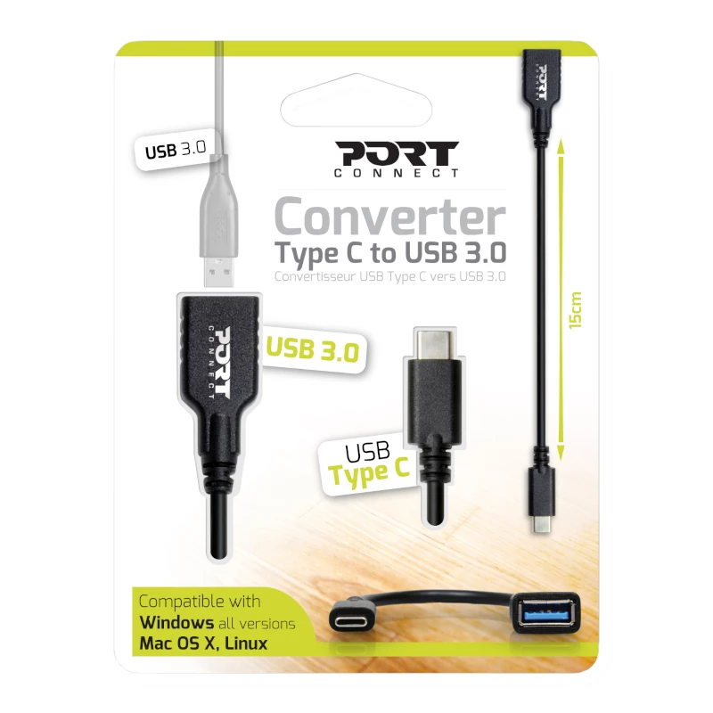 PORT DESIGNS Port Typ-C auf USB3.0 15cm Adapter