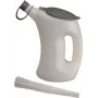 PRESSOL 1L HDPE Messbecher mit flexiblem Ausguss, Weiß/Transparent, Schraubdeckel mit Klappe 07621