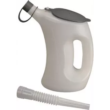 PRESSOL 3L Messbecher mit Deckel und flexiblem Ausguss, Weiß/Transparent 07623
