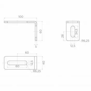 PSG 60.041 Führungsrollenhalterung 100x60mm verzinkter Stahl