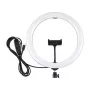 PULUZ PU656B 10-Zoll LED-Ringlicht mit Handyhalterung und Stativ, 12W, 3000K-6500K, USB-betrieben, für Live-Streaming, TikTok, YouTube, Make-up, Fotografie