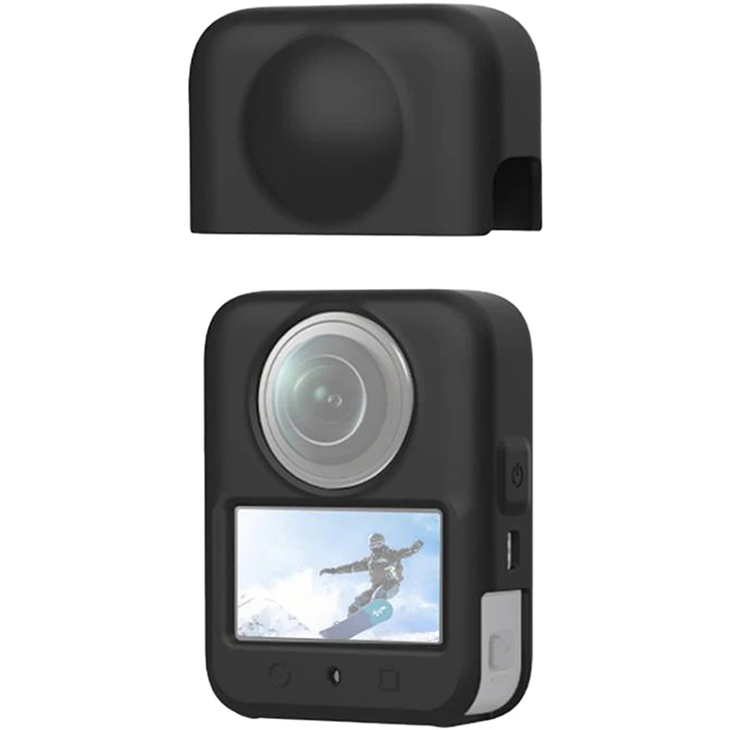 PULUZ PU783B Silikon-Objektivabdeckung für DJI Osmo 360, Schwarz