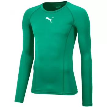 Puma Liga Baselayer Tee LS Herren Langarm Kompressionsshirt Green Glimmer/Puma Black Größe L
