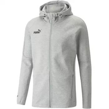 PUMA teamFINAL Casuals Herren Kapuzenjacke mit durchgehendem Reißverschluss, Medium Grey Heather