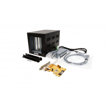 EXSYS EX-1012 externe Erweiterungsbox mit 4 PCI-Slots und PCIe-x1-Hostkarte