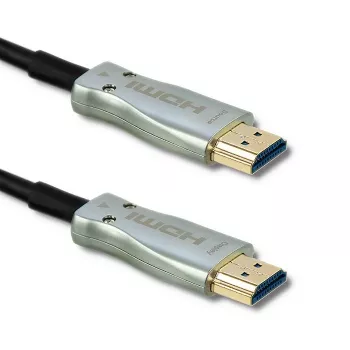 Qoltec 50472 HDMI-Kabel 20 m, HDMI Typ A, Schwarz/Silber