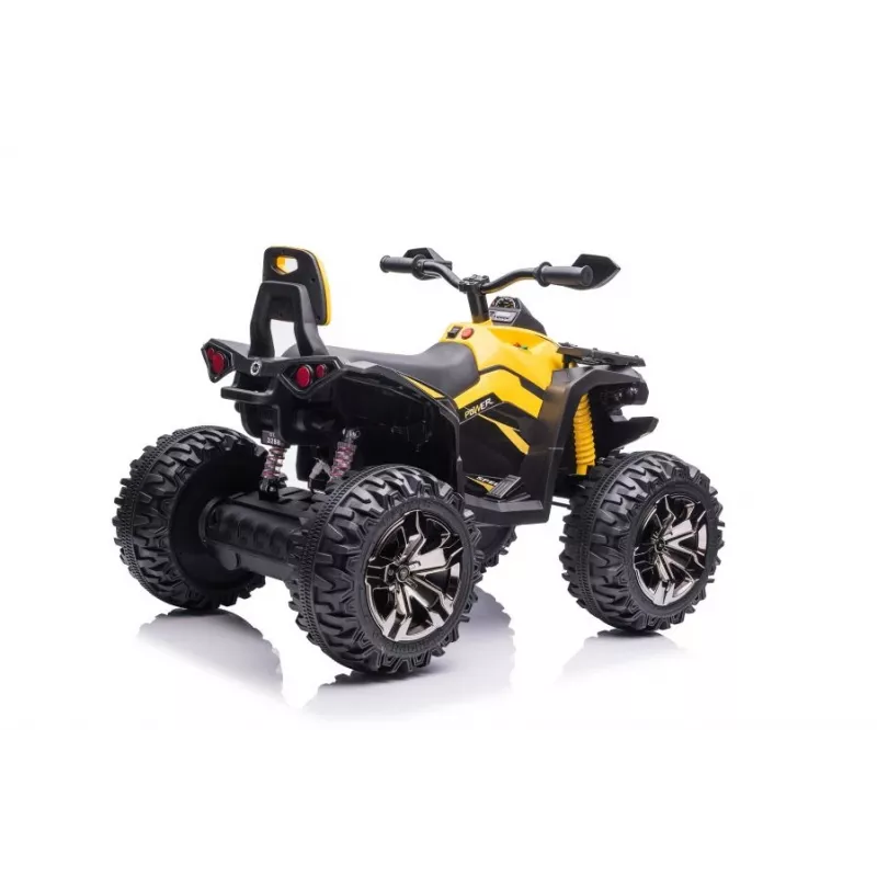 QLS-3288 Elektro-Quad zum Draufsetzen mit Rückenlehne, LED-Lichtern, MP3, Gelb