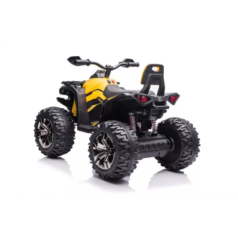 QLS-3288 Elektro-Quad zum Draufsetzen mit Rückenlehne, LED-Lichtern, MP3, Gelb
