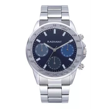 RADIANT Herrenuhr RA604702 (45mm) – Edelstahl-Milanaiseband, schwarzes Zifferblatt