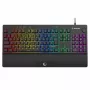 Rampage Simula RGB Macro KB-GX65 kabelgebundene Membran-Gaming-Tastatur mit Handballenauflage, Schwarz