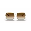 Ray-Ban RB1971-914751 Square 1971 Sonnenbrille - Polierter Goldrahmen, braune Verlaufsgläser, 54 mm