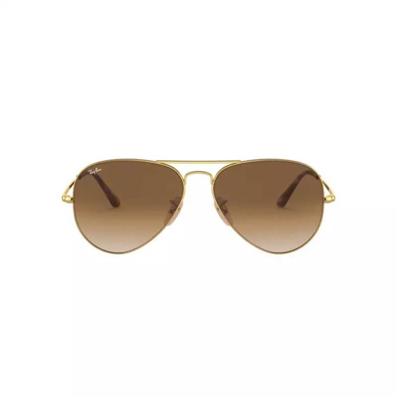 Ray-Ban RB3689 Aviator Sonnenbrille Goldener Rahmen Braune Verlaufsgläser 58/14/140 mm