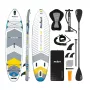 REBEL Active SUP Board RBA-4507-WH - Aufblasbares Stand-Up-Paddleboard 10'6 inch Weiß/Blau