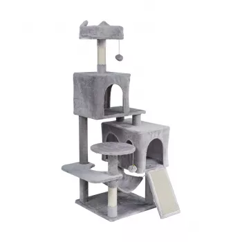 REBEL ANIMALS Kratzbaum 45x45x137 cm Grau