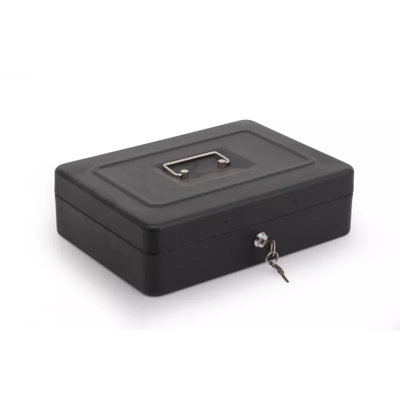 RED EAGLE BOX-300 Metall-Geldkassette mit Schlüsselschloss, Schwarz, Stahl