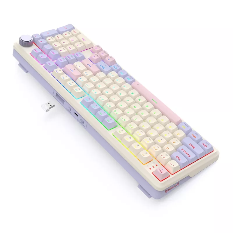 Redragon K768VI-WL Eisa 100 kabellose Gaming-Tastatur, Lilac
