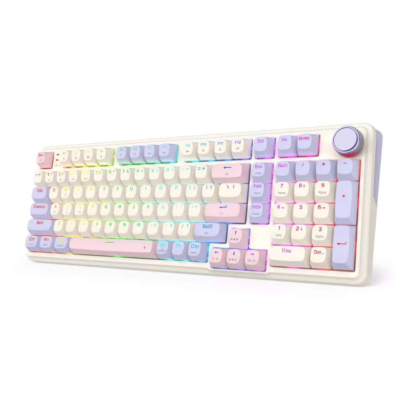 Redragon K768VI-WL Eisa 100 kabellose Gaming-Tastatur, Lilac