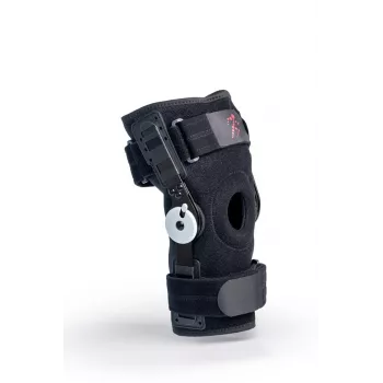 REH Stabilmax O-1241/XXL Offene kurze Kniebandage mit flexiblen Stabilisatoren, perforiertem Neopren, schwarz, Größe XXL