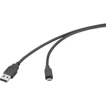Renkforce USB 2.0 Kabel USB-A Stecker auf USB Micro-B Stecker 3 m Schwarz RF-6830434