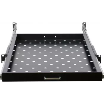 Rockstable RS19-UH69 1U 19-Zoll ausziehbarer Rackboden, SPCC-Stahl, Schwarz