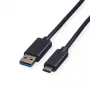 ROLINE GREEN USB 3.2 Gen 1 Kabel, USB A-C, ST/ST, Schwarz, 2 m (11.44.9012)