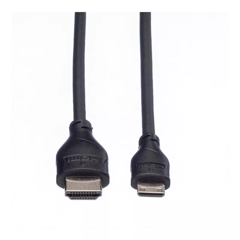 ROLINE HDMI High Speed Kabel mit Ethernet, HDMI Typ A Stecker auf Mini HDMI Stecker, 2 m, 11.04.5580