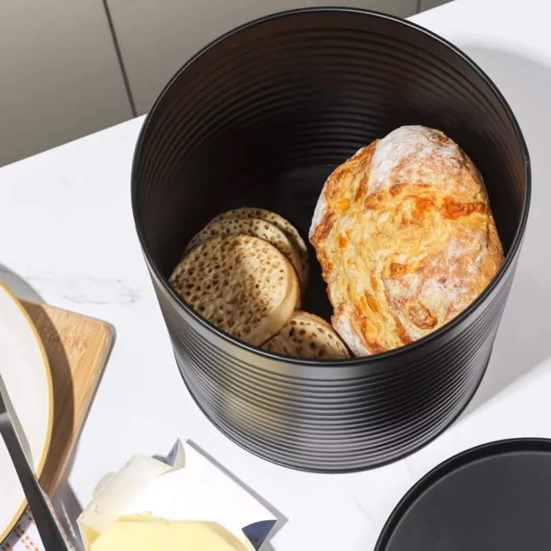Russell Hobbs RH03269EU7 Brotkasten mit Rippenmuster, Schwarz