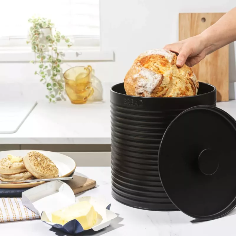 Russell Hobbs RH03269EU7 Brotkasten mit Rippenmuster, Schwarz
