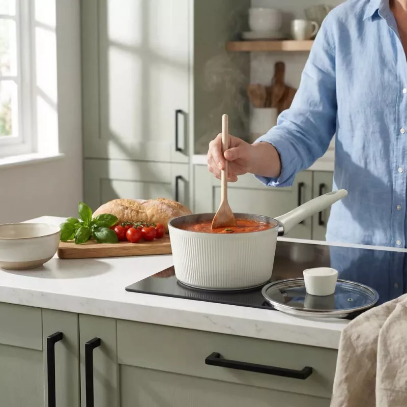 Russell Hobbs RH03867C Cote 18 cm Saucepan, Cream
