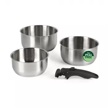 Russell Hobbs RH04034 Edelstahl 4-teiliges Smart Clip Kochtopfset