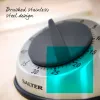Salter 338 SSBKXR15 Edelstahl Mechanischer Timer - 60-Minuten Aufzieh-Timer mit akustischem Signal, Silber