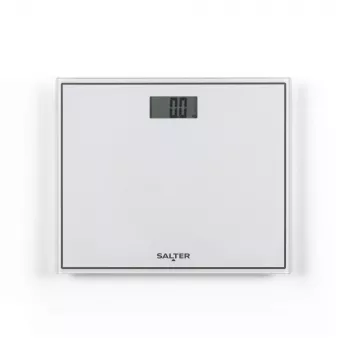 Salter 9207 WHCFEU12 Kompakte elektronische Glas-Badezimmerwaage, Weiß