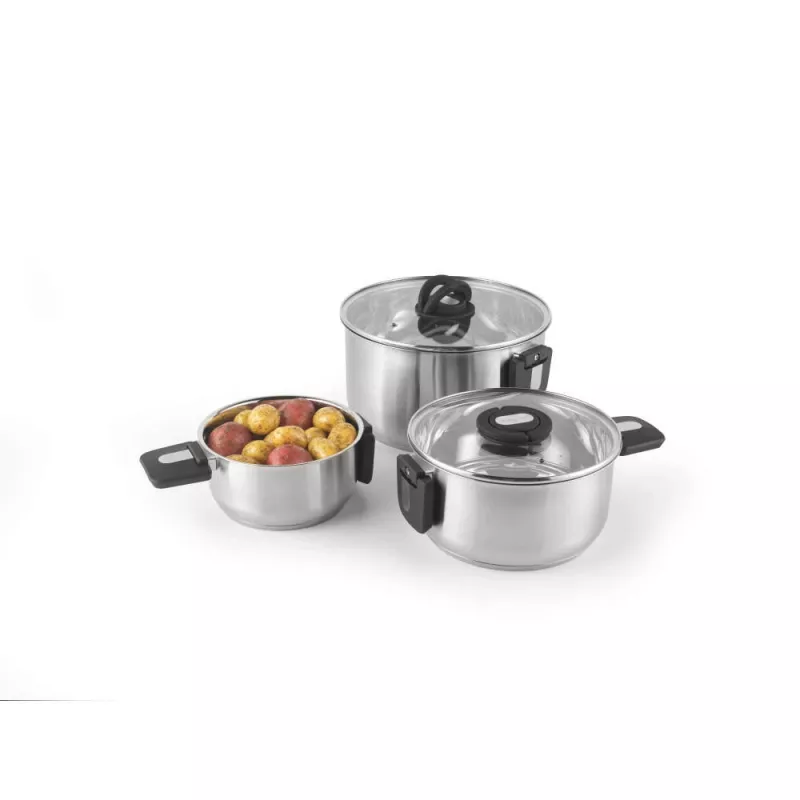 Salter BW14354 Stack-In Edelstahl 3-teiliges (16/22/24 cm) Kochtopf-Set