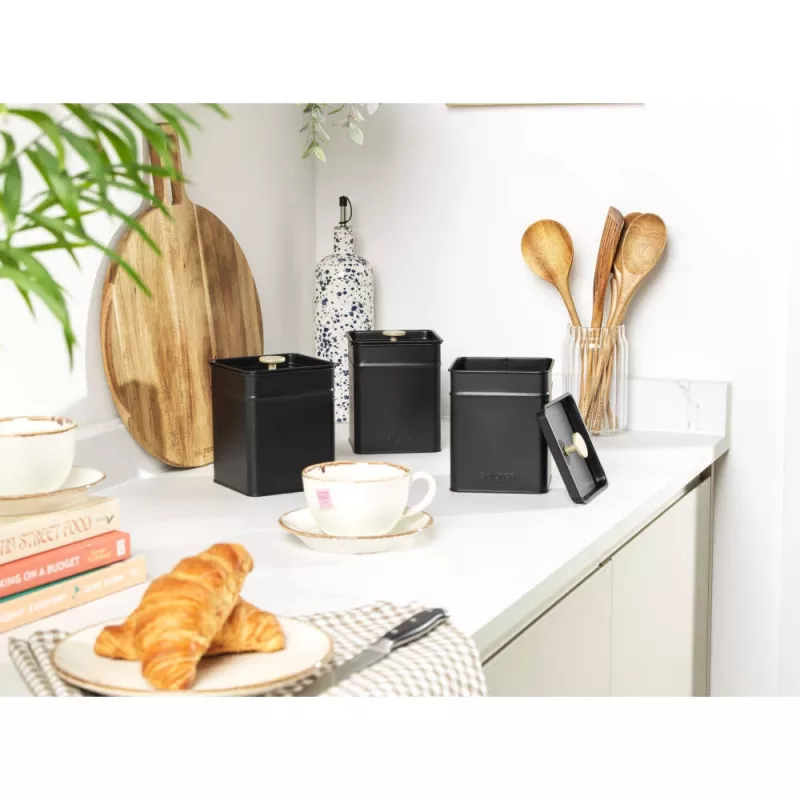 Salter BW14370 Alchemy 3-teiliges Vorratsdosen-Set, Schwarz