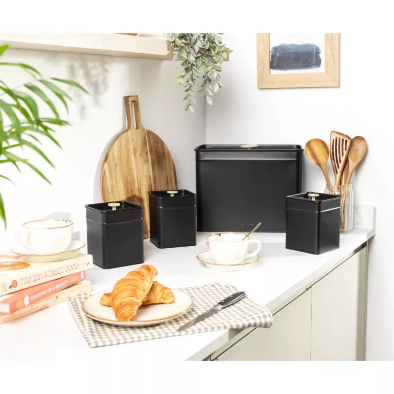 Salter BW14372 Alchemy 4-teiliges Arbeitsplatten-Set, Schwarz