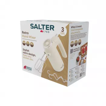 Salter EK6684CRMVDE Retro Handmixer
