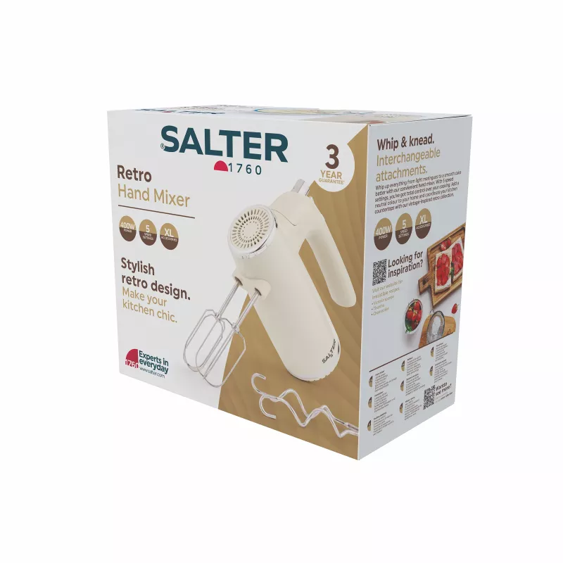 Salter EK6684CRMVDE Retro Handmixer