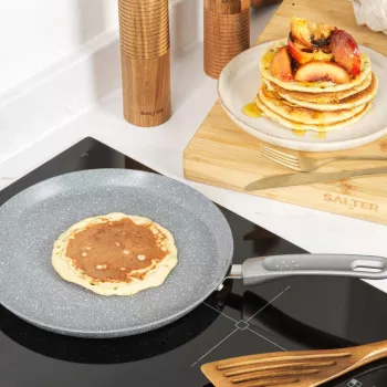 Salter Marblestone 25cm Pfannkuchenpfanne – Ultra-Antihaft, Induktionsgeeignet, Grau